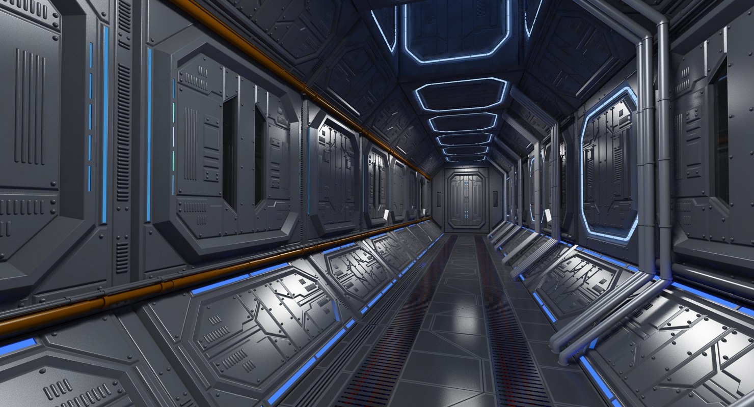 sci-fi interior scene 3d max