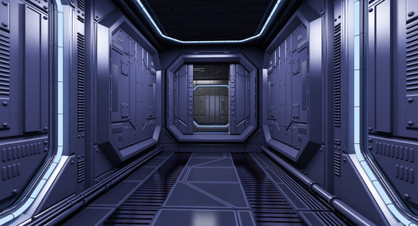 sci-fi interior scene 3d max