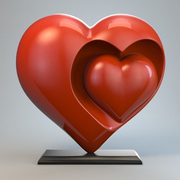 Heart Sculpture Love 3d 3ds