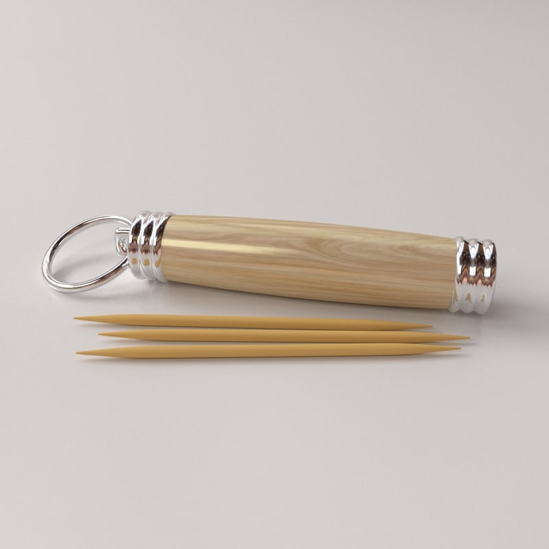 3d Model Toothpick Holder, Wooden Toothpick Holder Keychain