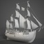 pirate sailboat 3d c4d