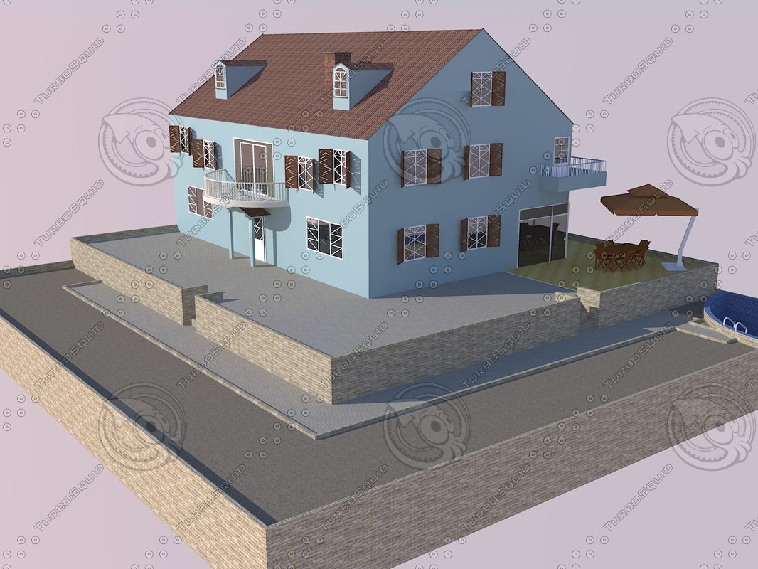 3d house model drawing