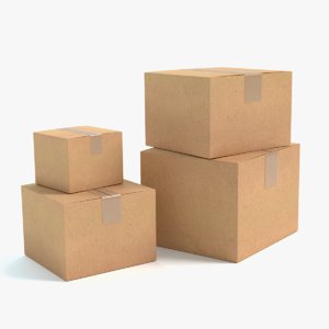 3d model cardboard boxes
