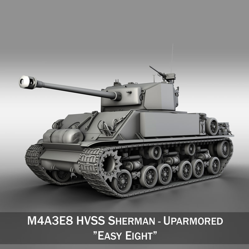 M4a3e8 Hvss Sherman - 3d Model