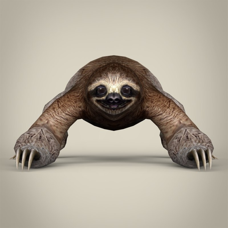 3ds realistic sloth