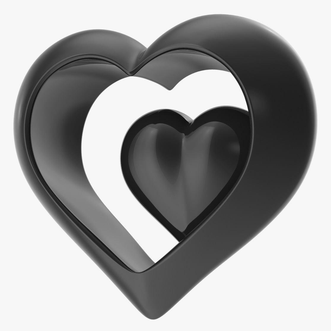 3d model heart black