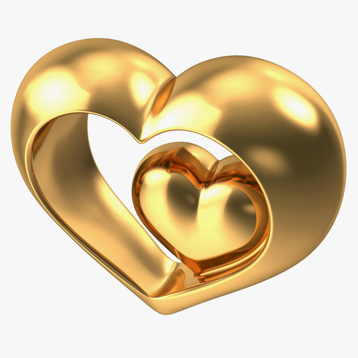 heart gold 3d model