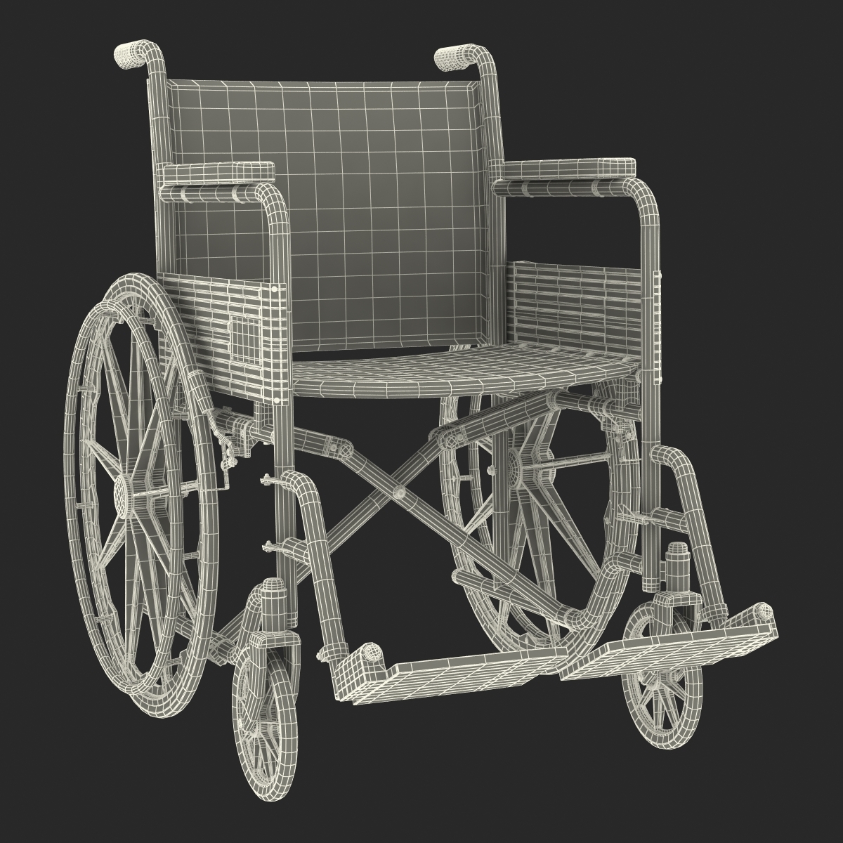 wheelchair rigged 3d