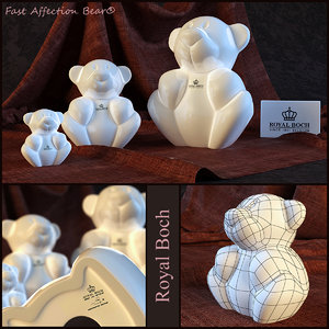 3d porcelain bear fast affection model
