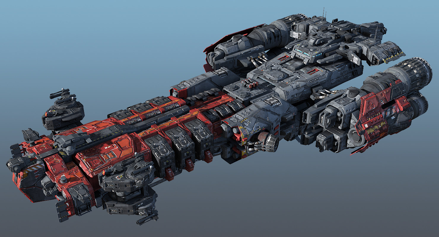 3d heavy frigate scifi