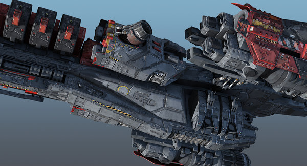 3d heavy frigate scifi