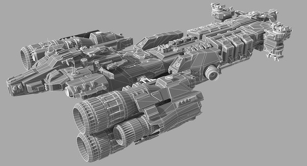 3d heavy frigate scifi