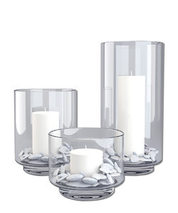 3d model glass candle holder set