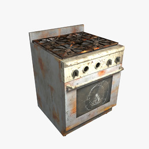 3d model rusted oven
