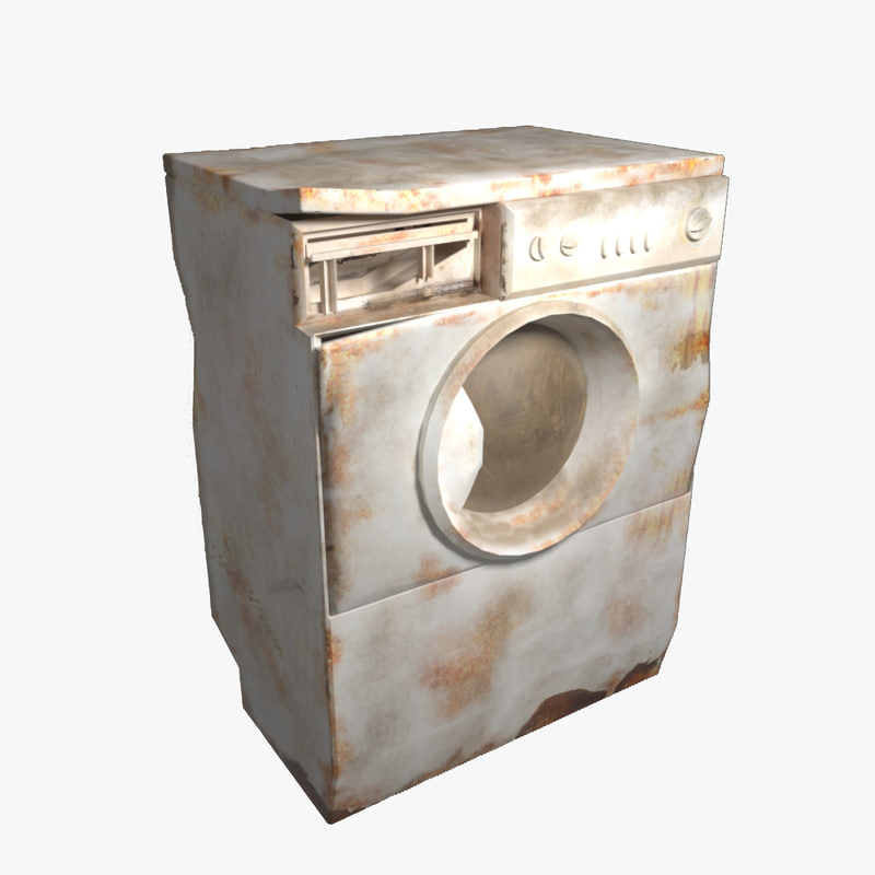 3d rusted washing machine