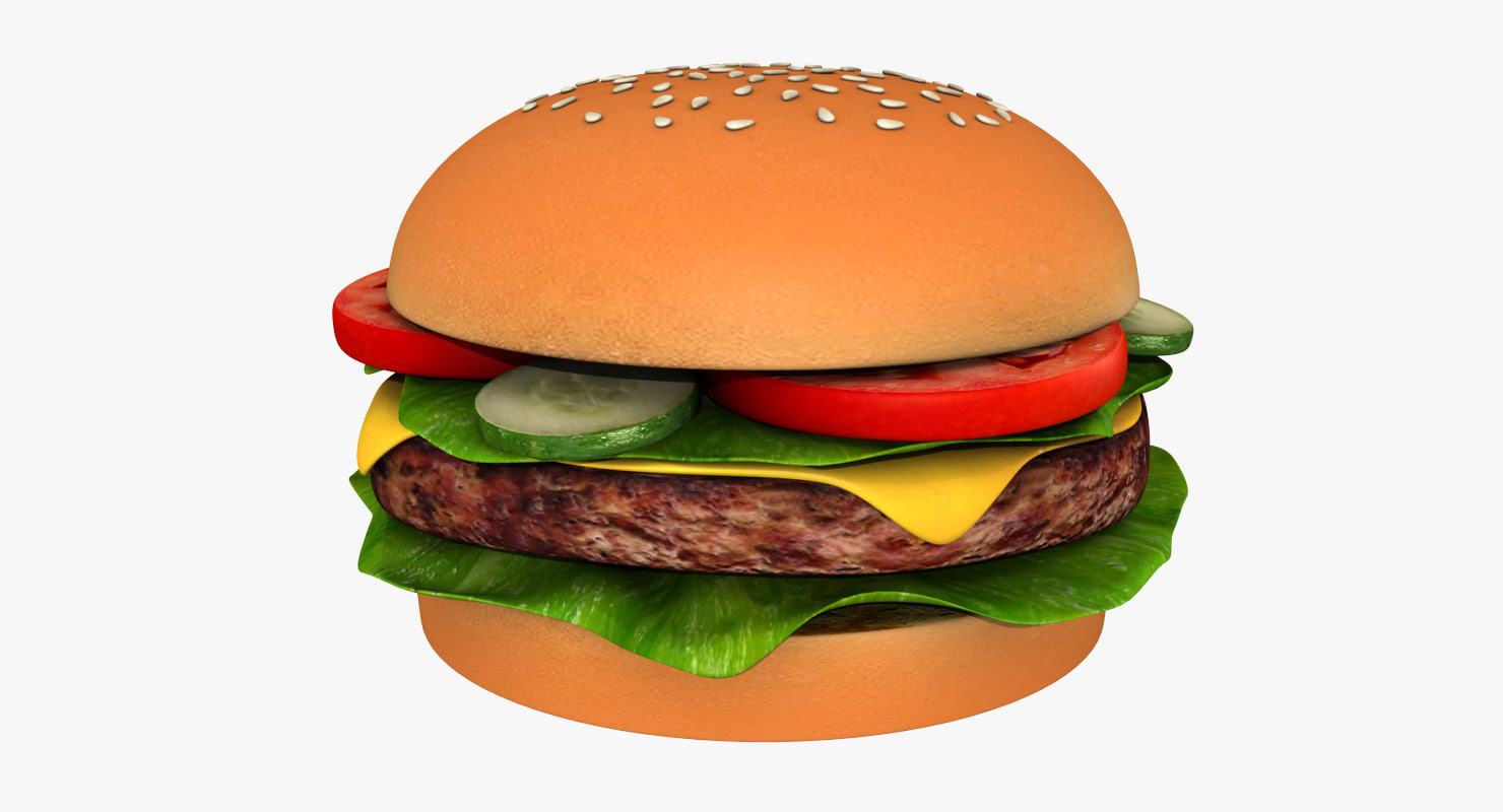 3d burger cheeseburger