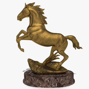 horse statuette obj