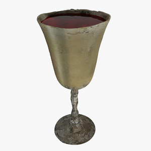 antique wine glass 3d 3ds