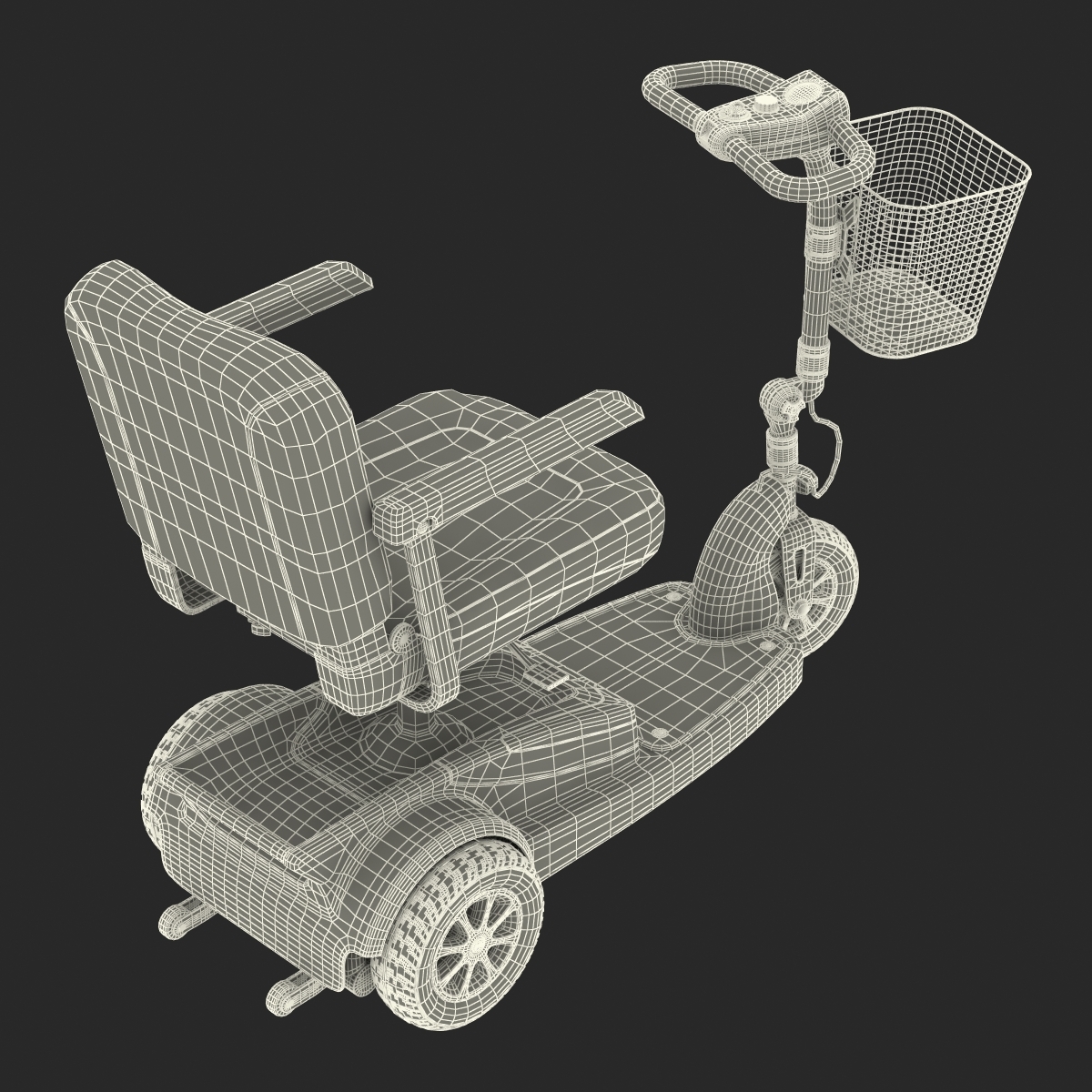 electric wheelchair rigged 3d max