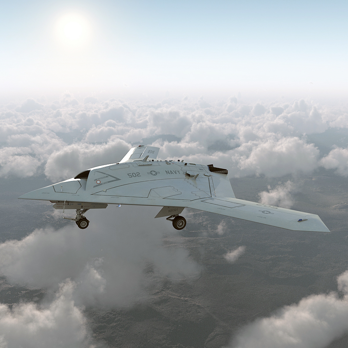 northrop grumman uav rigged 3d max