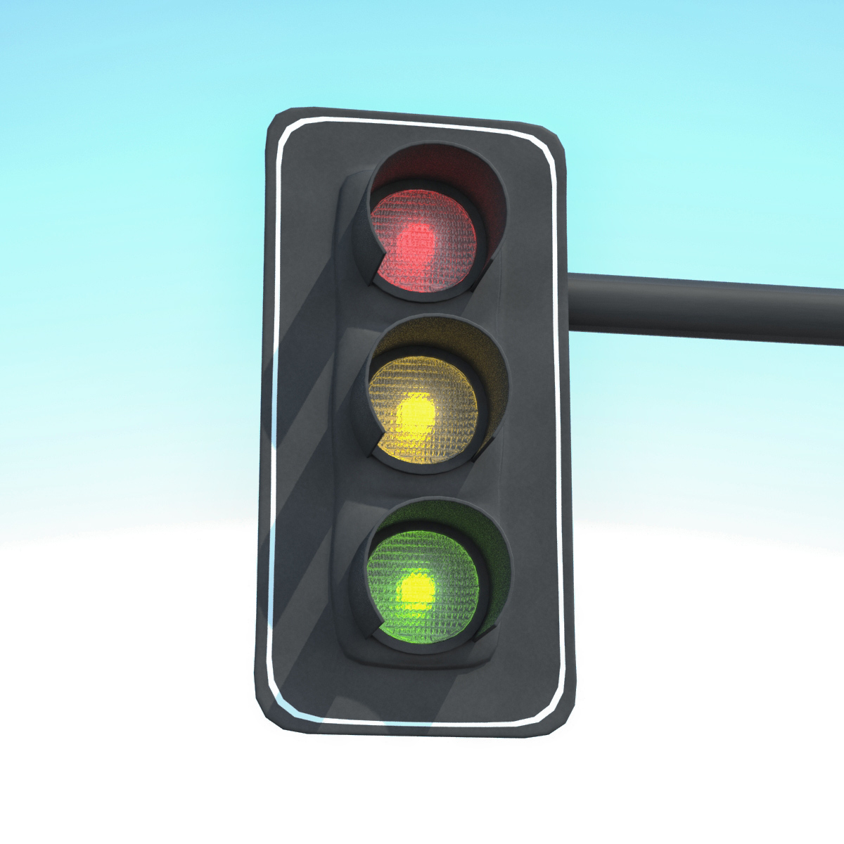 3d model of traffic light street rigging