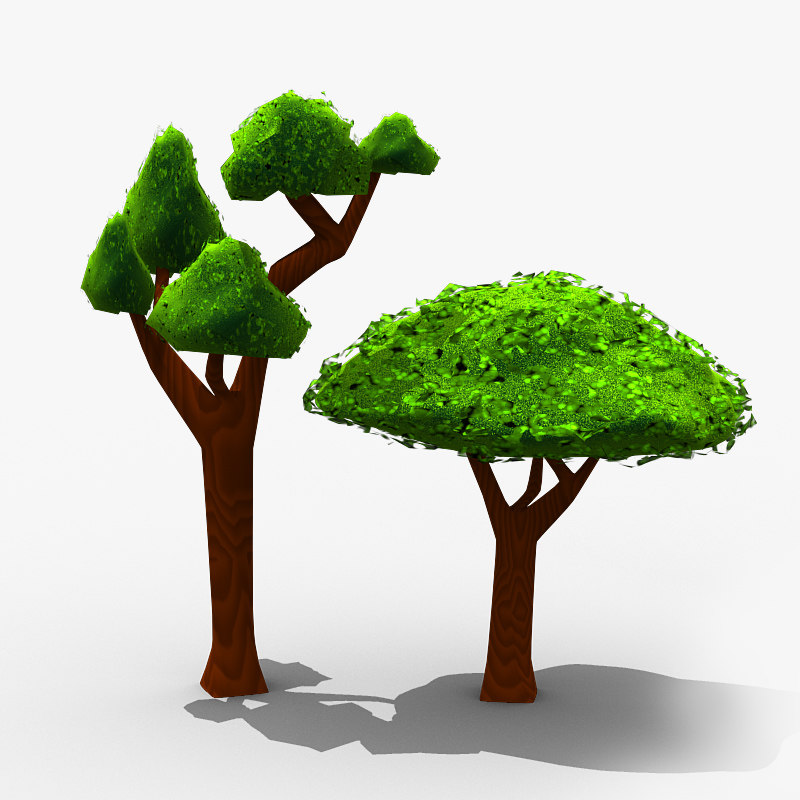 3d cartoon trees