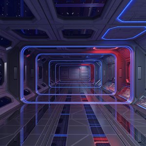 sci-fi interior scene 3d max