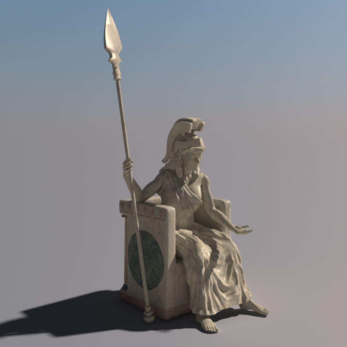 3d statue athena goddess model