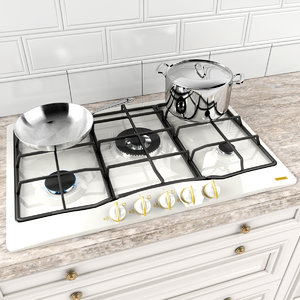 cooktop pans 3d model