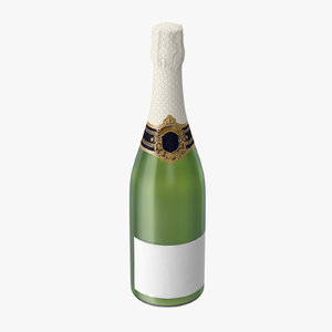 3d champagne bottle