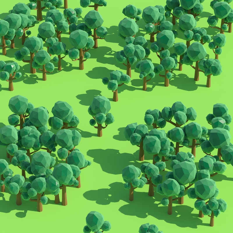 3d cartoon trees forest pack