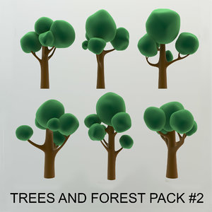 cartoon trees forest pack 3d max