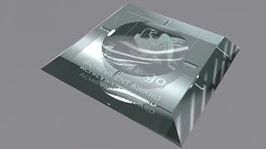 3d ashtray glass award model