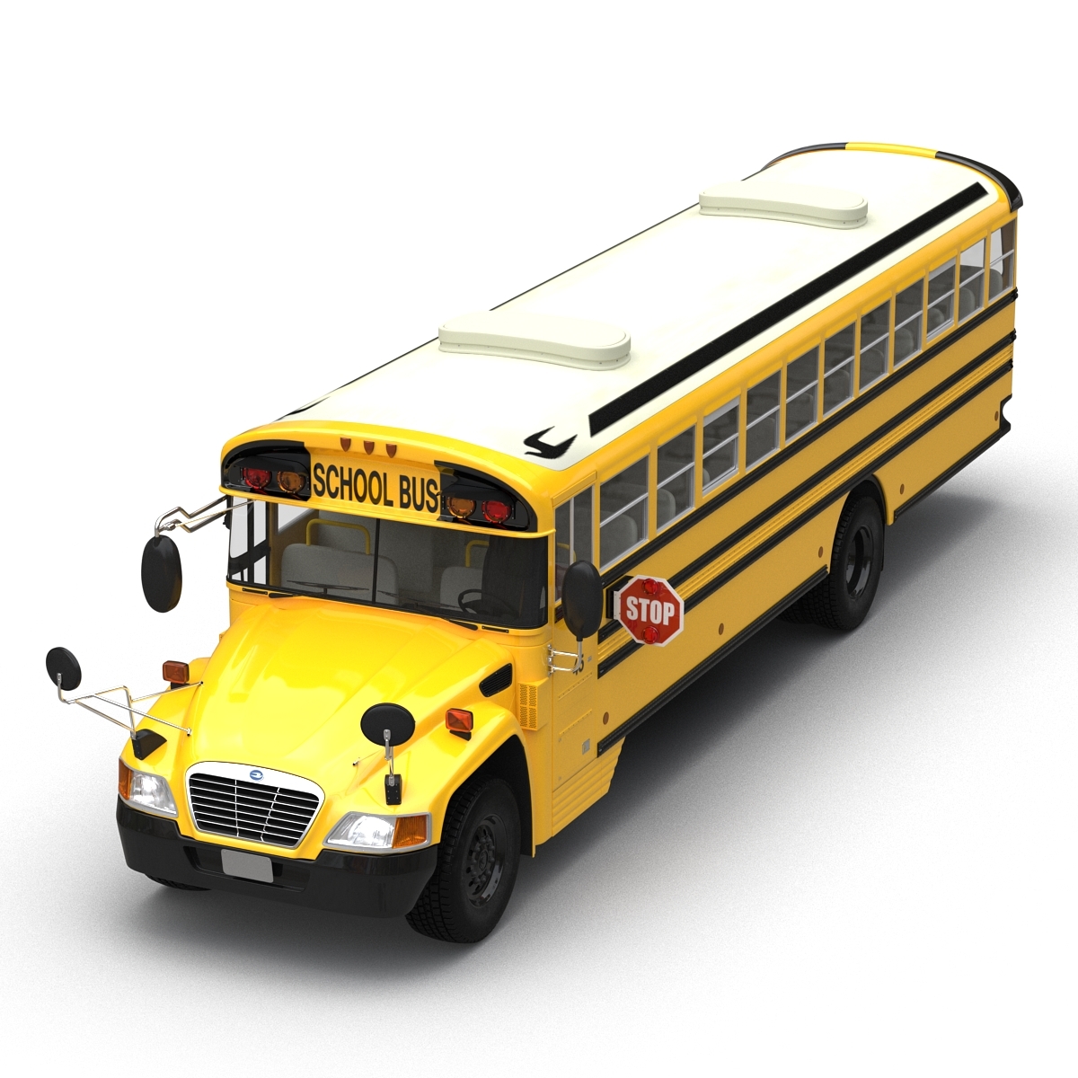 school bus 2 simple 3d model