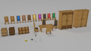 3d minecraft library models: middle ages