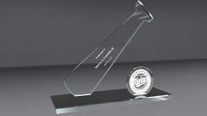 3d baseball glass award