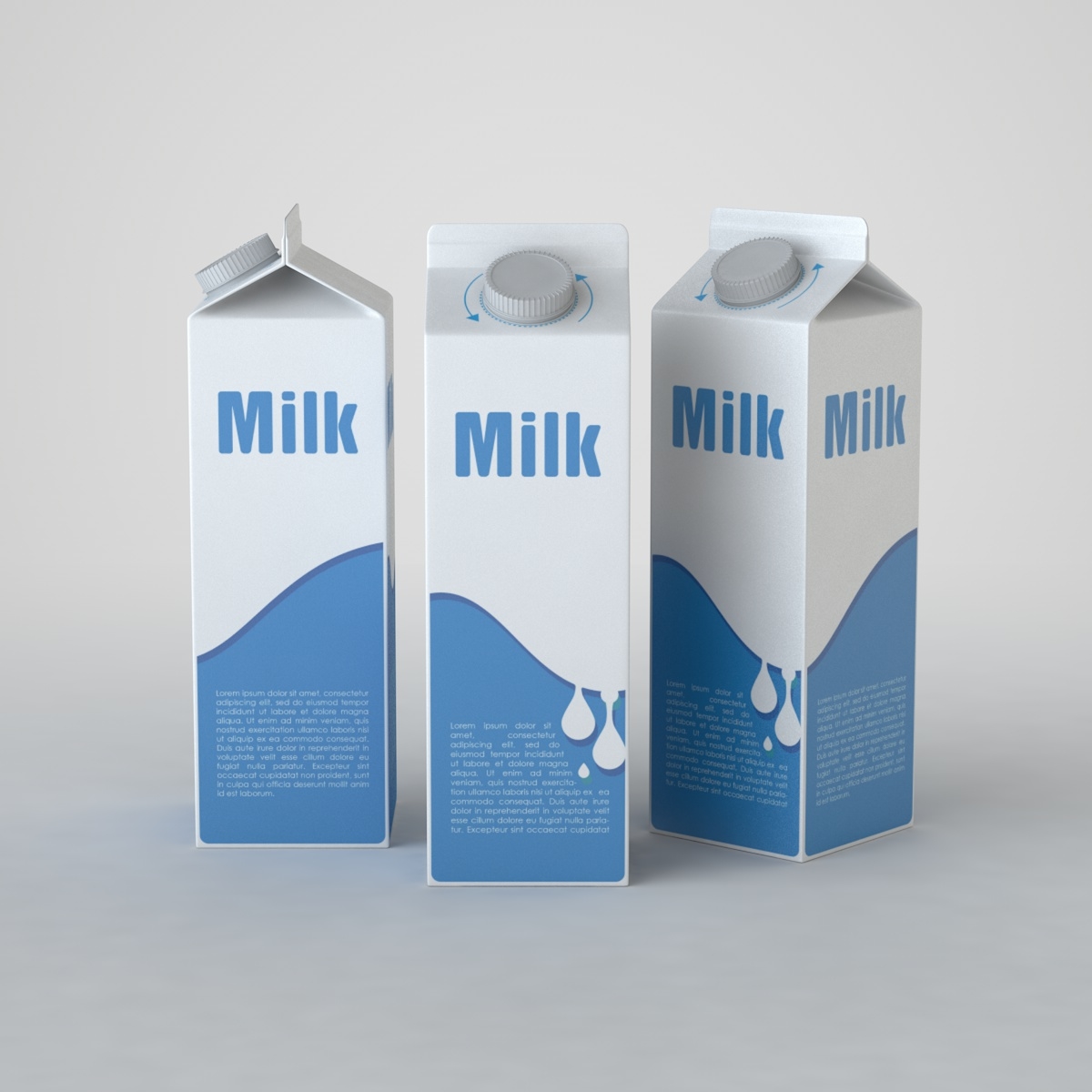 3d milk carton model