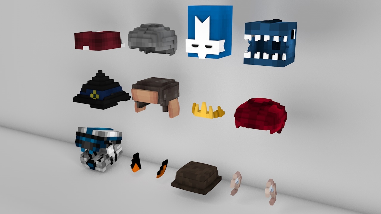 minecraft hats pack 3d c4d