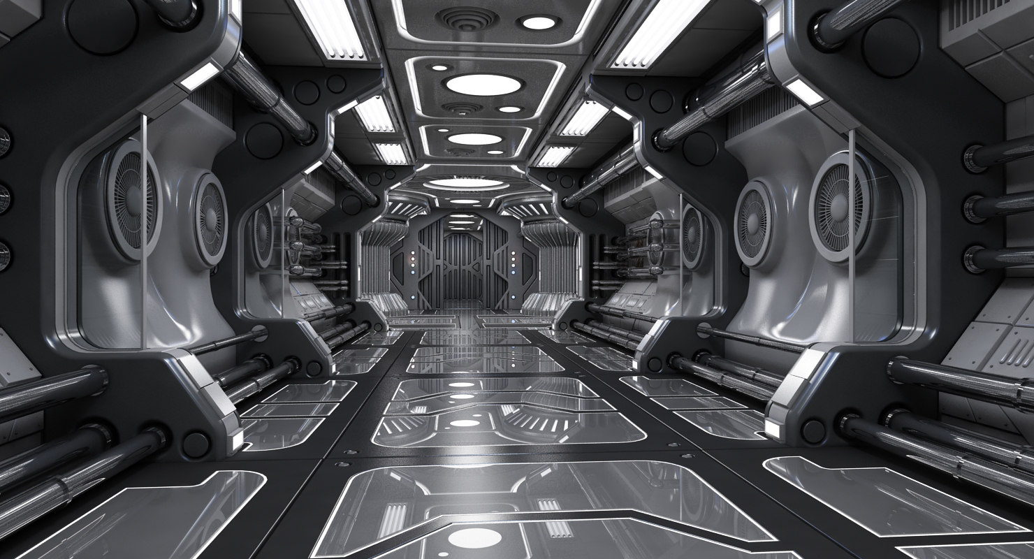 sci-fi interior scene 3d max