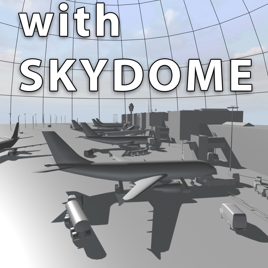 airport terminal air plane 3d model