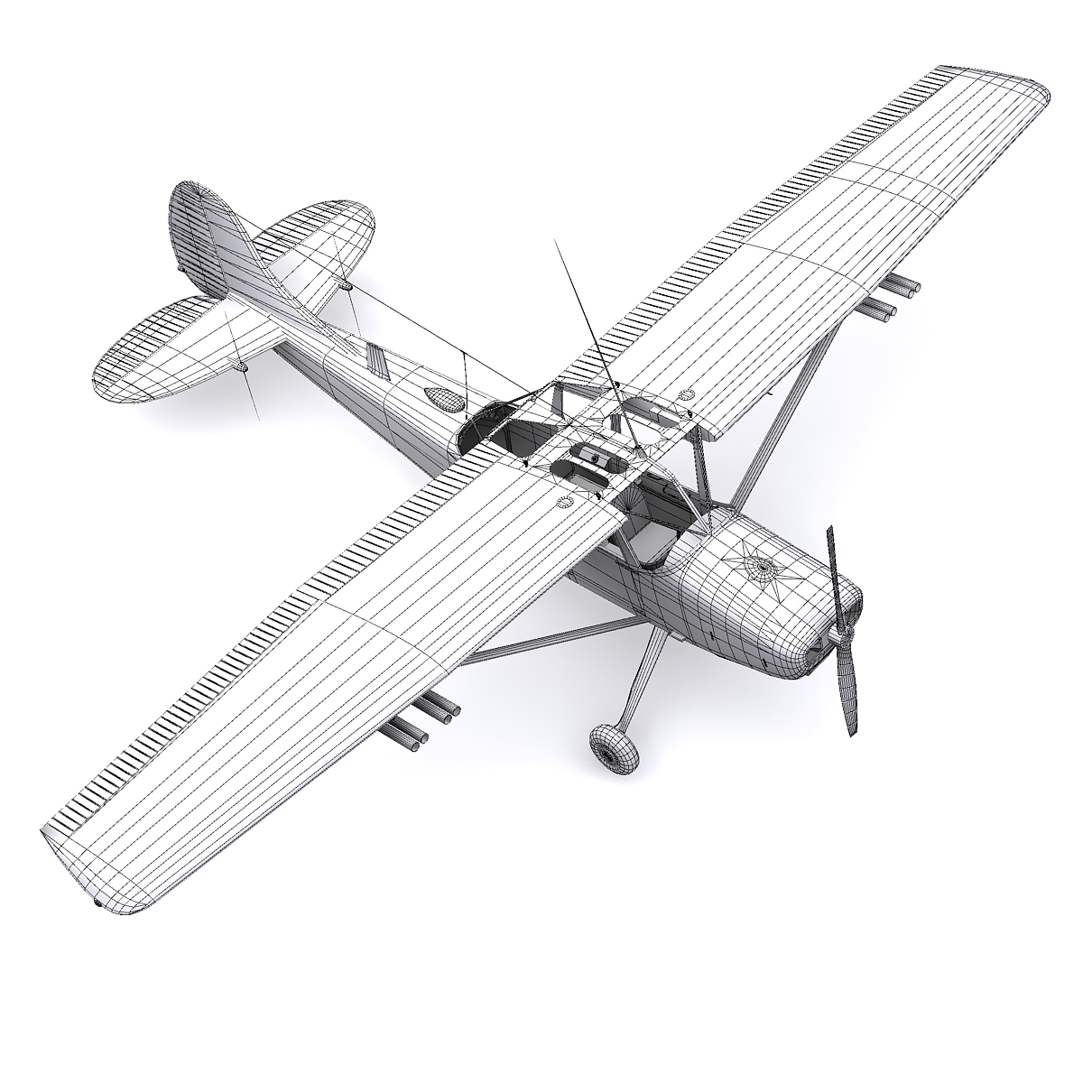 3d model cessna o-1 bird dog