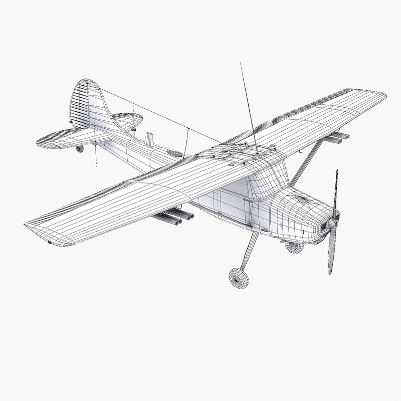 3d model cessna o-1 bird dog