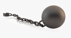 prison ball chain 3d model