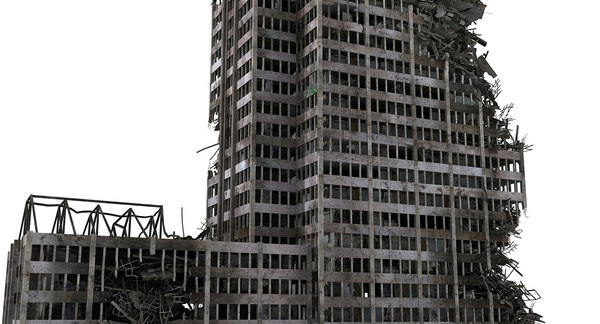 destroyed ruined building skyscrapers max