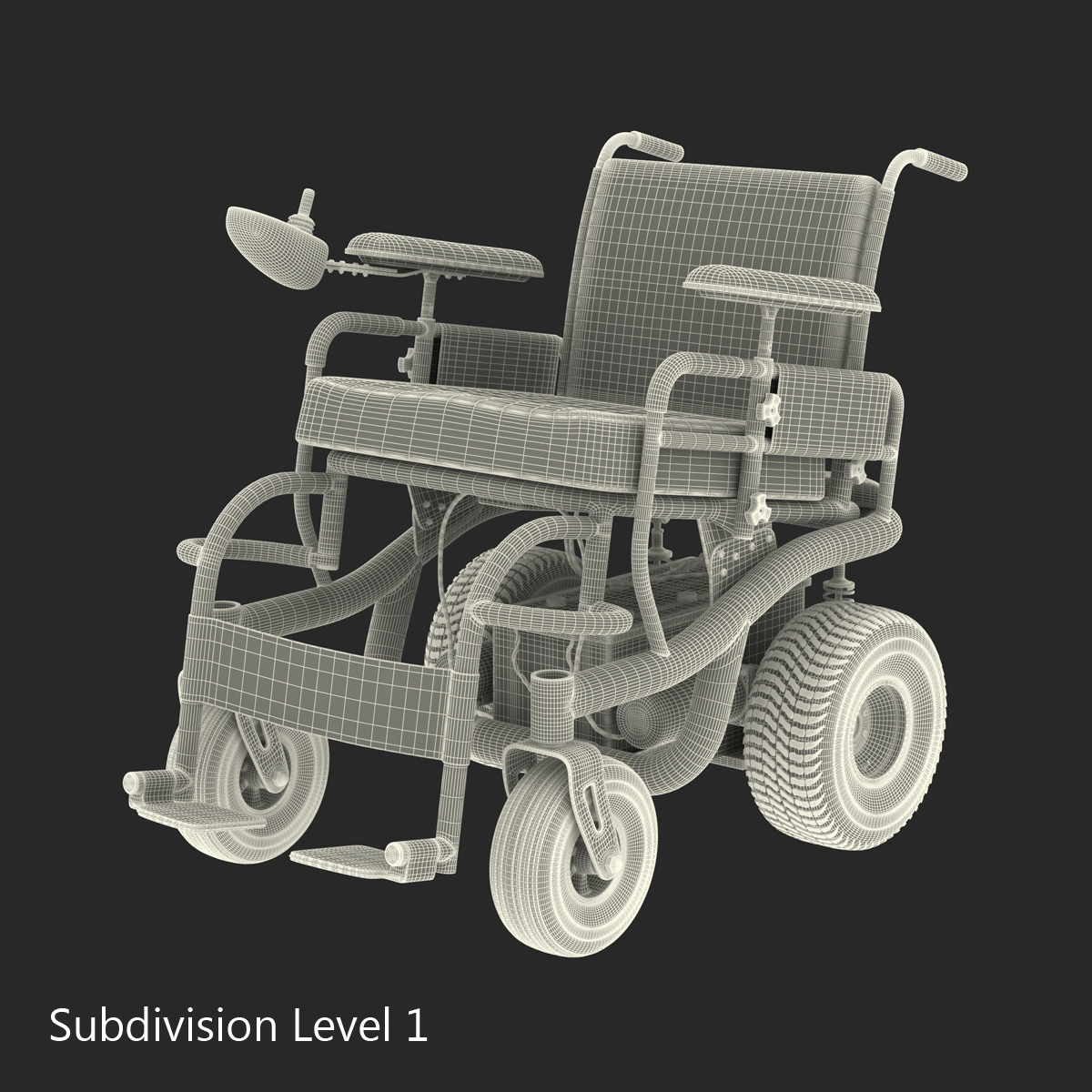 3d model powered wheelchair