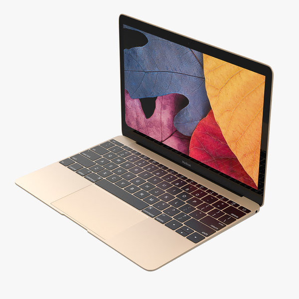 apple macbook gold 3d model