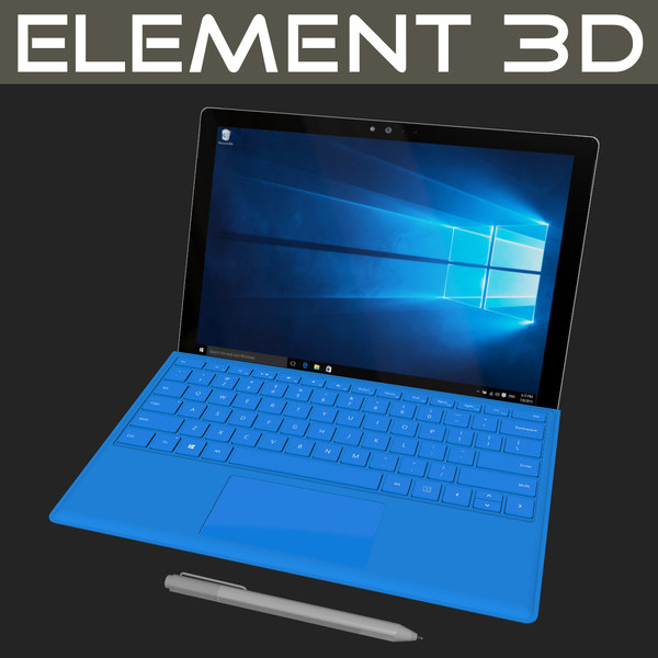 realistic element microsoft pro 4 3d model