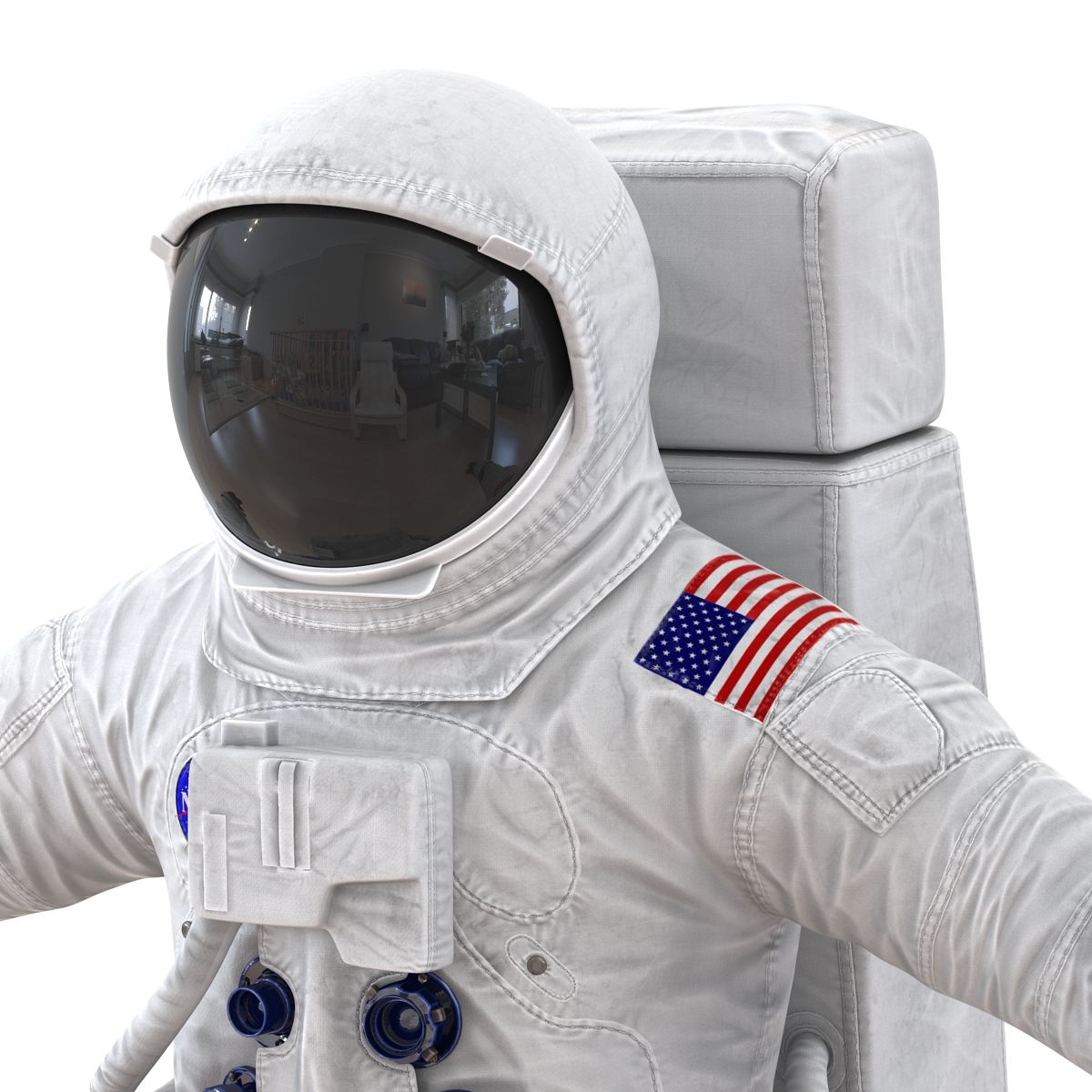 宇航员美国宇航局穿着太空服a7l装备23d模型