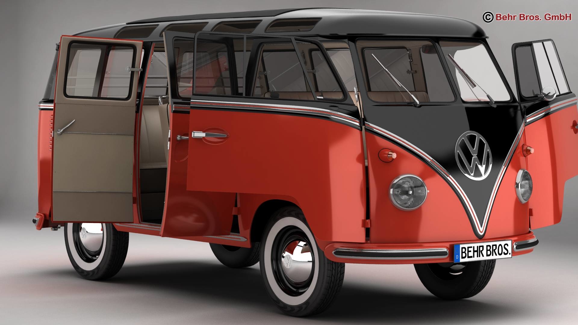 Volkswagen Type 2 Samba 3d Model