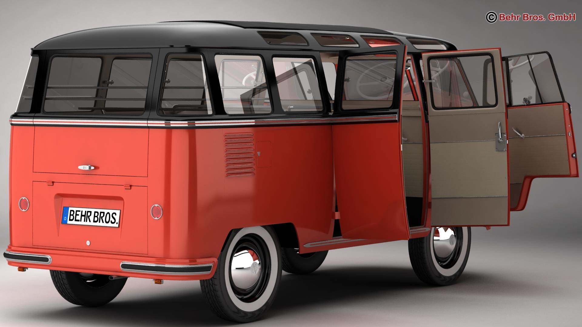 Volkswagen Type 2 Samba 3d Model